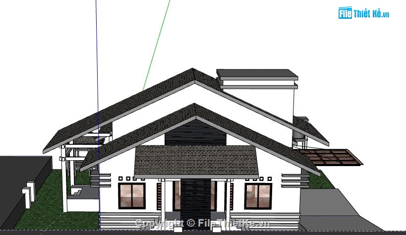 Biệt thự 1 tầng,model su biệt thự 1 tầng,biệt thự 1 tầng file su,sketchup biệt thự 1 tầng,biệt thự 1 tầng sketchup