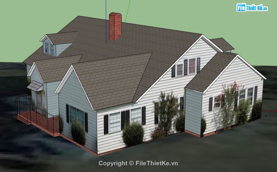 Biệt thự 1 tầng,model su biệt thự 1 tầng,biệt thự 1 tầng file su,sketchup biệt thự 1 tầng,biệt thự 1 tầng sketchup