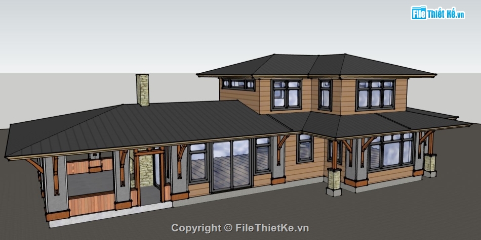 file su biệt thự,model su biệt thự,sketchup biệt thự