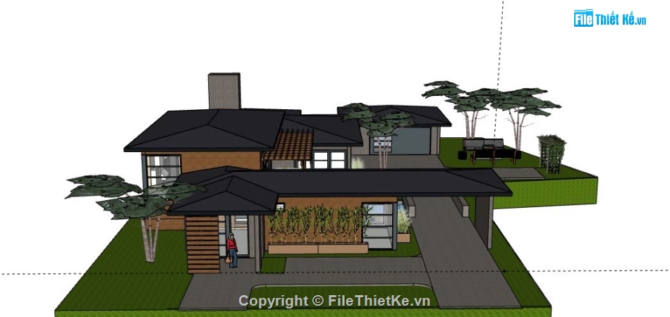 Biệt thự 1 tầng,model su biệt thự 1 tầng,biệt thự 1 tầng file su,sketchup biệt thự 1 tầng,biệt thự 1 tầng file sketchup