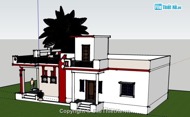 Biệt thự 1 tầng,model su biệt thự 1 tầng,biệt thự 1 tầng file su,sketchup biệt thự 1 tầng,biệt thự 1 tầng sketchup