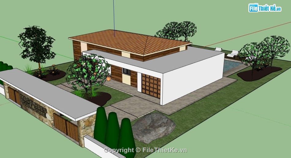 file su biệt thự,sketchup biệt thự,model su biệt thự