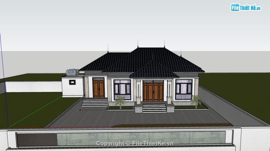 Biệt thự 1 tầng,Model su biệt thự 1 tầng,file su biệt thự 1 tầng file su