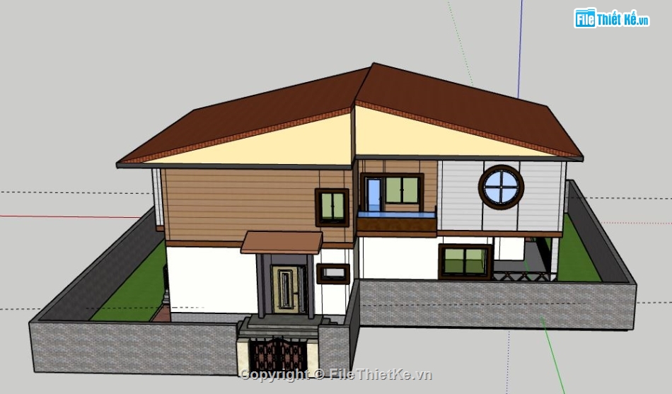 Biệt thự 1 tầng,model su biệt thự 1 tầng,biệt thự 1 tầng file su,sketchup biệt thự 1 tầng,biệt thự 1 tầng model su