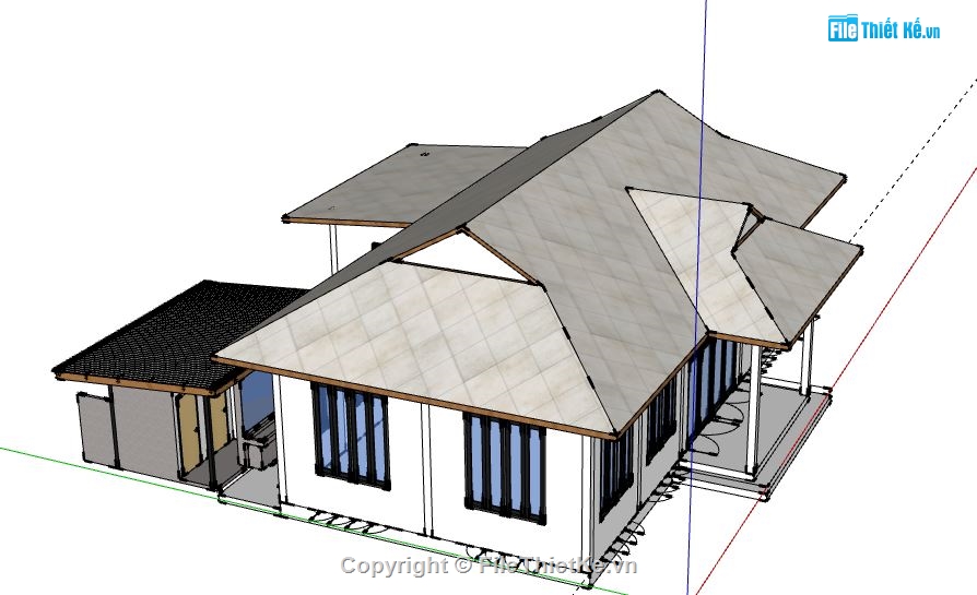 Biệt thự 1 tầng,model su biệt thự 1 tầng,file su biệt thự 1 tầng