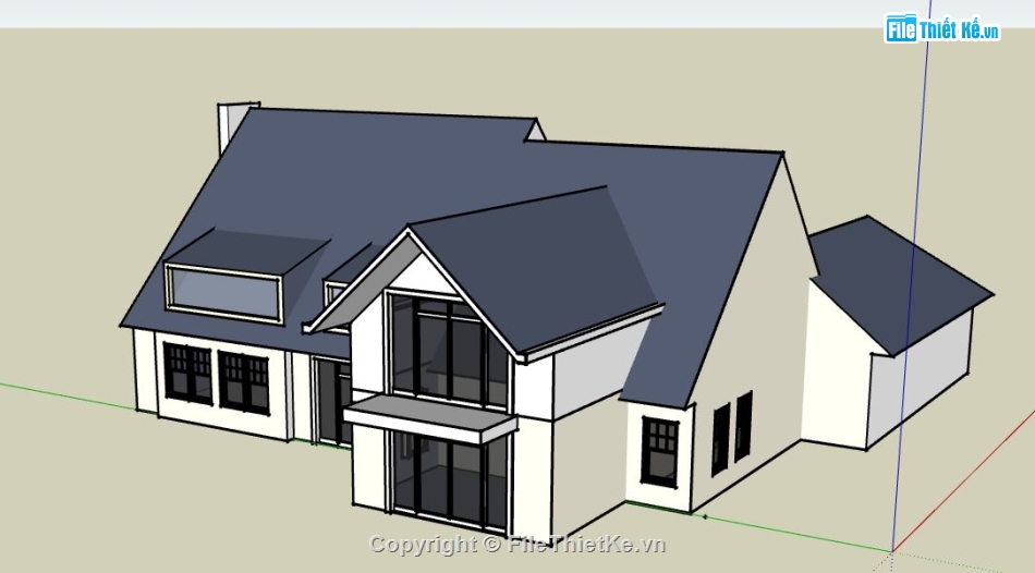 Biệt thự 1 tầng,model su biệt thự 1 tầng,biệt thự 1 tầng sketchup