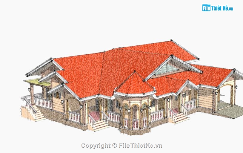 Biệt thự 1 tầng,model su biệt thự 1 tầng,biệt thự 1 tầng sketchup,file su biệt thự 1 tầng,biệt thự 1 tầng file sketchup