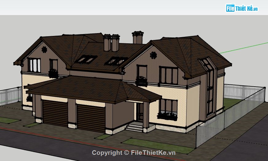 Biệt thự 1 tầng,model su biệt thự 1 tầng,biệt thự 1 tầng file su,sketchup biệt thự 1 tầng,biệt thự 1 tầng sketchup