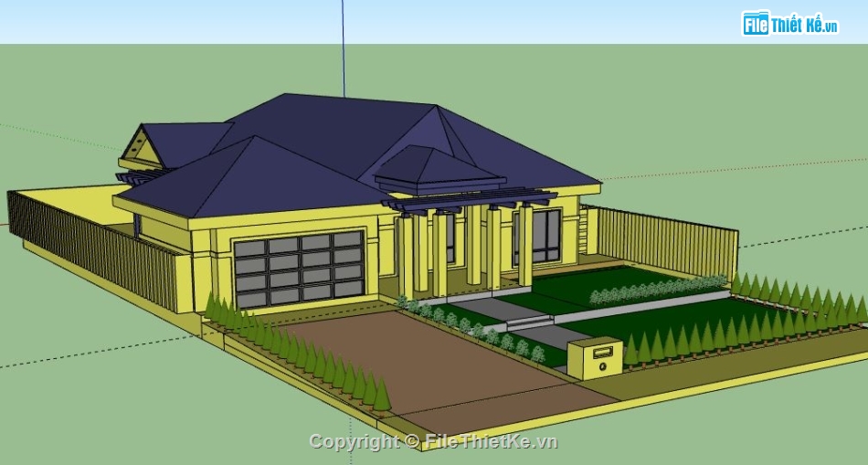 biệt thự 1 tầng file su,sketchup biệt thự 1 tầng,biệt thự 1 tầng,biệt thự 1 tầng sketchup