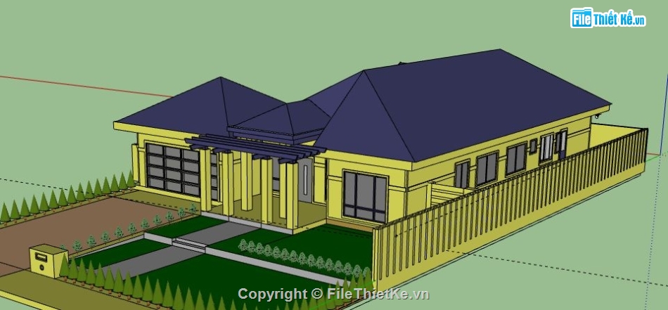 biệt thự 1 tầng file su,sketchup biệt thự 1 tầng,biệt thự 1 tầng,biệt thự 1 tầng sketchup