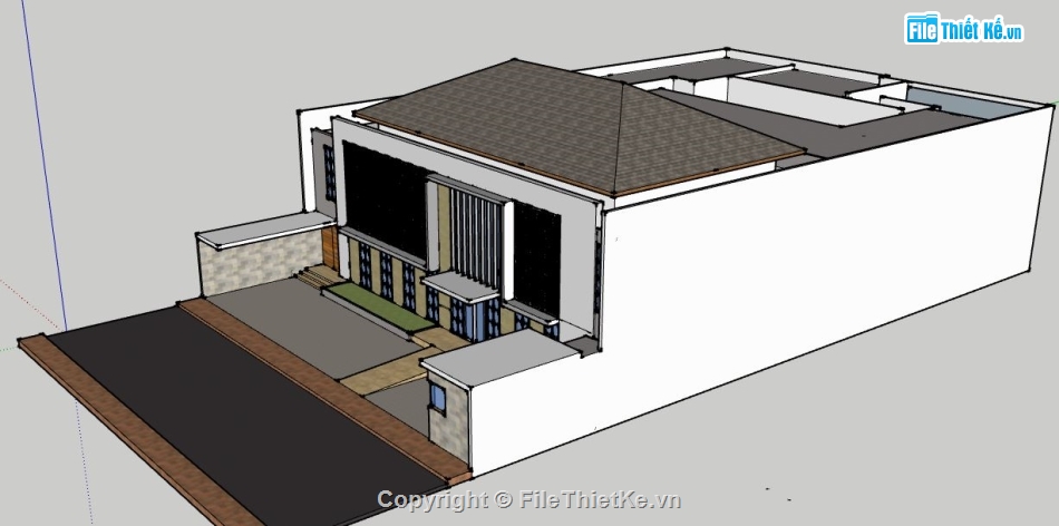 Biệt thự 1 tầng,model su biệt thự 1 tầng,file sketchup biệt thự 1 tầng,biệt thự 1 tầng file su,sketchup biệt thự 1 tầng