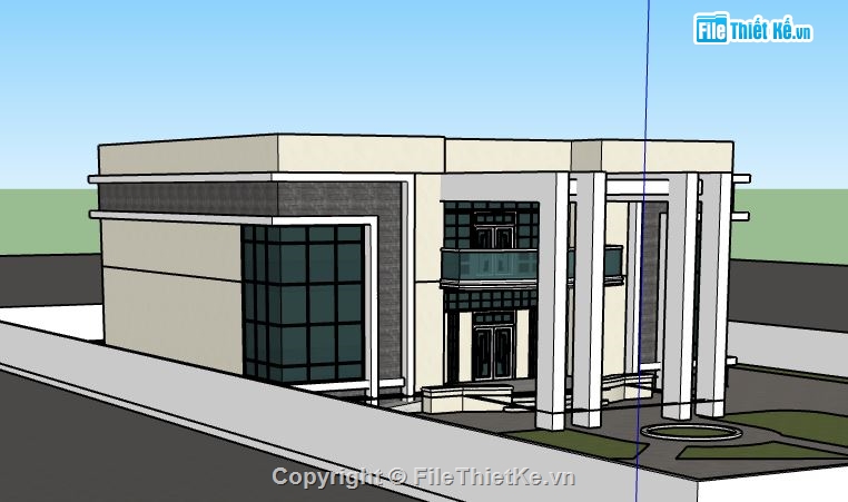 Biệt thự 1 tầng,model su biệt thự 1 tầng,biệt thự 1 tầng file su,sketchup biệt thự 1 tầng