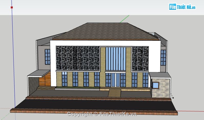 Biệt thự 1 tầng,model su biệt thự 1 tầng,biệt thự 1 tầng file su,sketchup biệt thự 1 tầng,biệt thự 1 tầng sketchup
