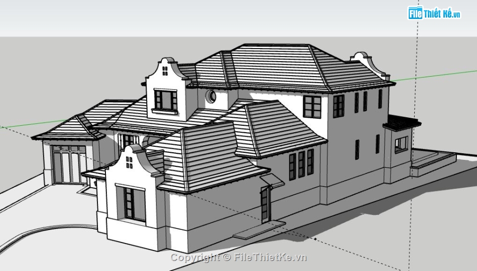 Biệt thự 1 tầng,model su biệt thự 1 tầng,biệt thự 1 tầng model su