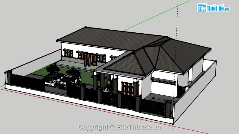 Biệt thự 1 tầng,model su biệt thự 1 tầng,biệt thự 1 tầng file su,file sketchup biệt thự 1 tầng,biệt thự 1 tầng model su