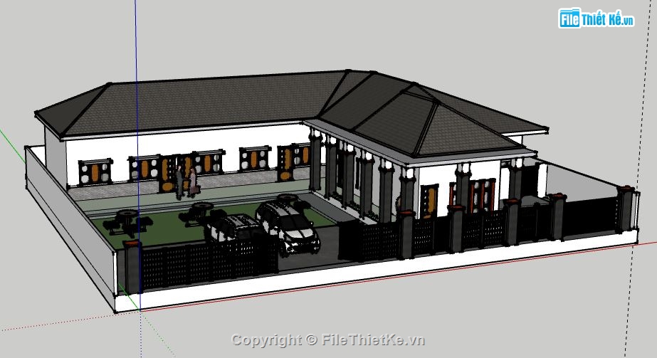 Biệt thự 1 tầng,model su biệt thự 1 tầng,biệt thự 1 tầng file su,file sketchup biệt thự 1 tầng,biệt thự 1 tầng model su