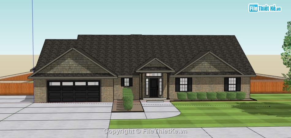 Biệt thự 1 tầng,model su biệt thự 1 tầng,biệt thự 1 tầng sketchup,sketchup biệt thự 1 tầng,biệt thự 1 tầng model su