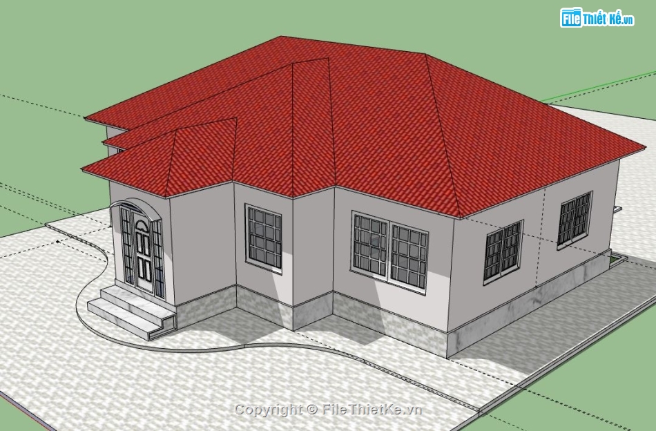 Biệt thự 3 tầng file sketchup,Model su biệt thự 3 tầng,biệt thự 3 tầng sketchup,file su biệt thự 3 tầng