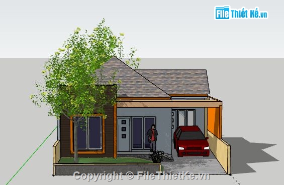 Biệt thự 1 tầng,model su biệt thự 1 tầng,biệt thự 1 tầng file su