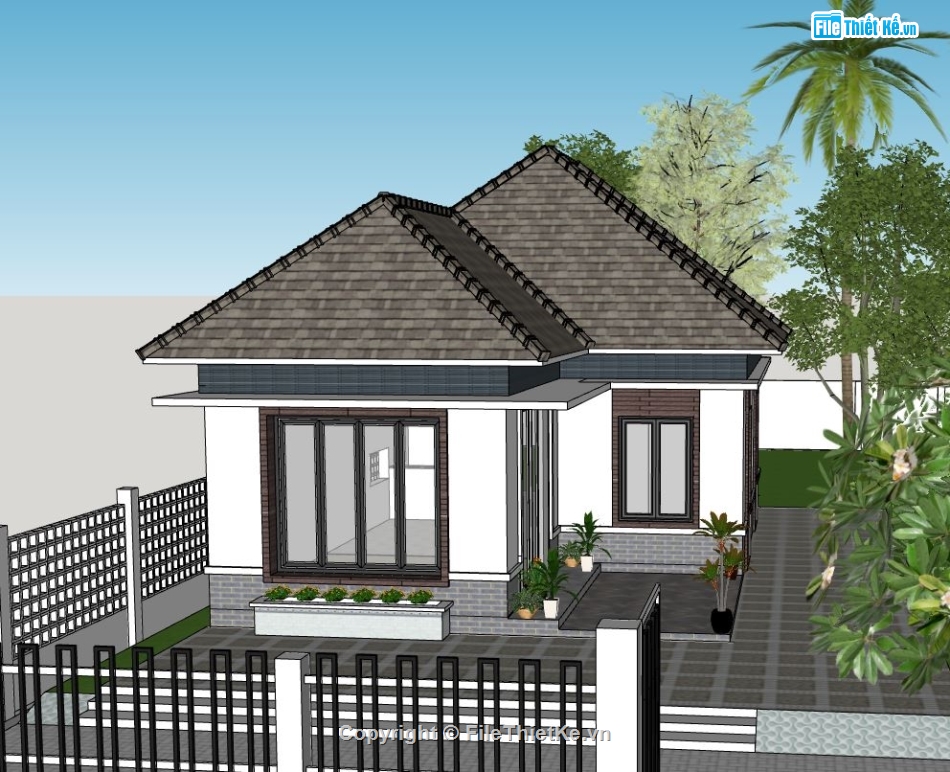Biệt thự 1 tầng,Model su biệt thự 1 tầng,file su biệt thự 1 tầng
