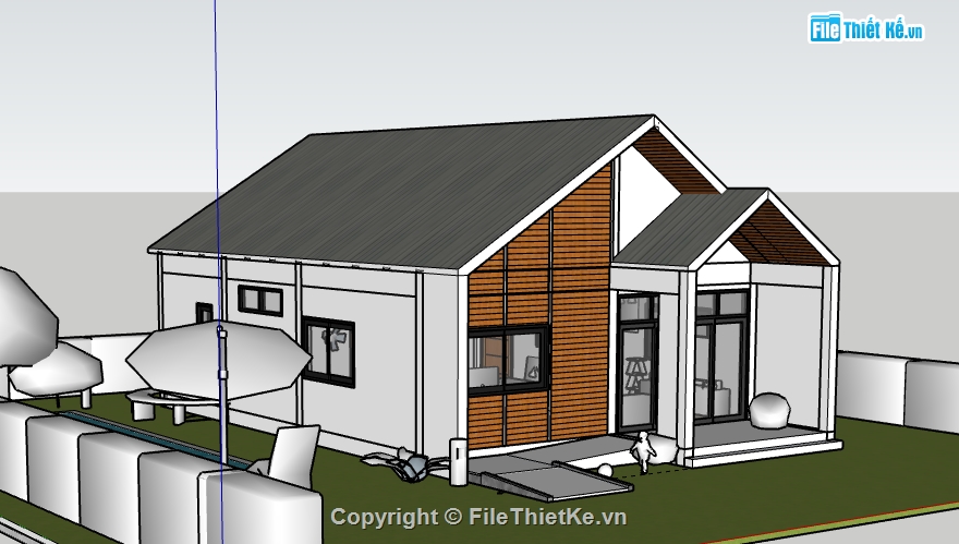 Biệt thự 1 tầng,model su biệt thự 1 tầng,biệt thự 1 tầng file su,sketchup biệt thự 1 tầng,biệt thự 1 tầng sketchup