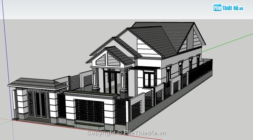 sketchup biệt thự,file su biệt thự,model su biệt thự