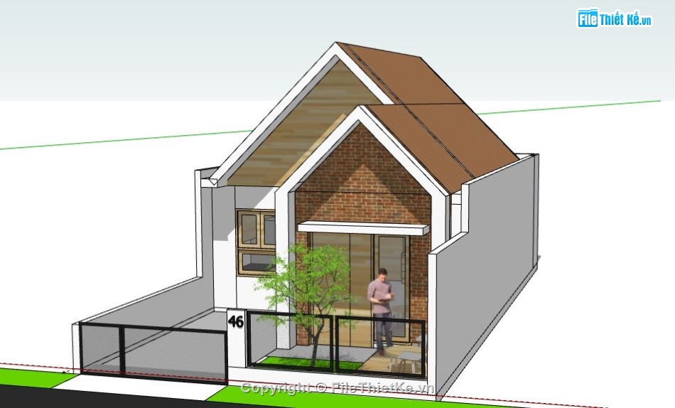 Biệt thự 1 tầng,model su biệt thự 1 tầng,file su biệt thự 1 tầng,biệt thự 1 tầng model su,sketchup biệt thự 1 tầng