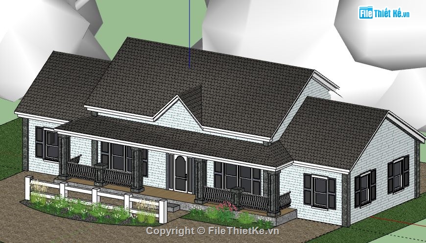 biệt thự 1 tầng,model su biệt thự 1 tầng,file sketchup biệt thự 1 tầng,sketchup biệt thự 1 tầng,biệt thự 1 tầng file sketchup