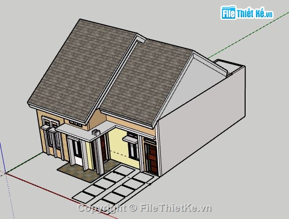 Biệt thự 1 tầng,Model su biệt thự 1 tầng,file sketchup biệt thự 1 tầng,biệt thự 1 tầng sketchup