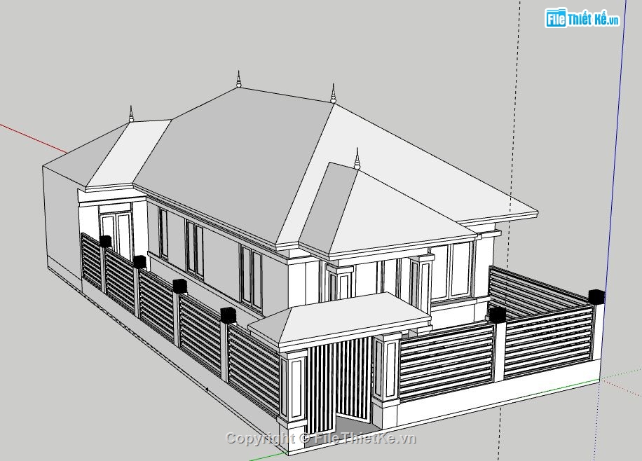 Biệt thự 1 tầng,file sketchup biệt thự 1 tầng,biệt thự 1 tầng file sketchup,sketchup biệt thự 1 tầng,biệt thự 1 tầng file su