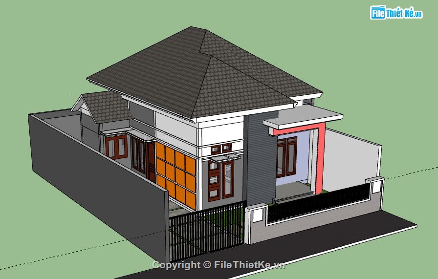 Biệt thự 1 tầng,model su biệt thự 1 tầng,biệt thự 1 tầng model su