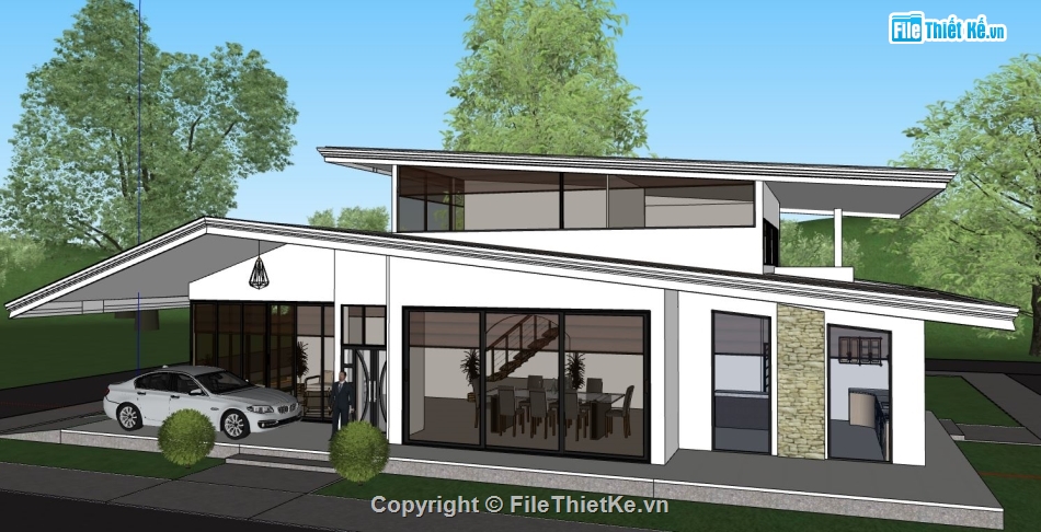 file su biệt thự,model su biệt thự,sketchup biệt thự