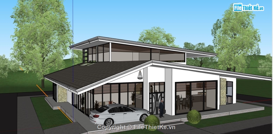 file su biệt thự,model su biệt thự,sketchup biệt thự