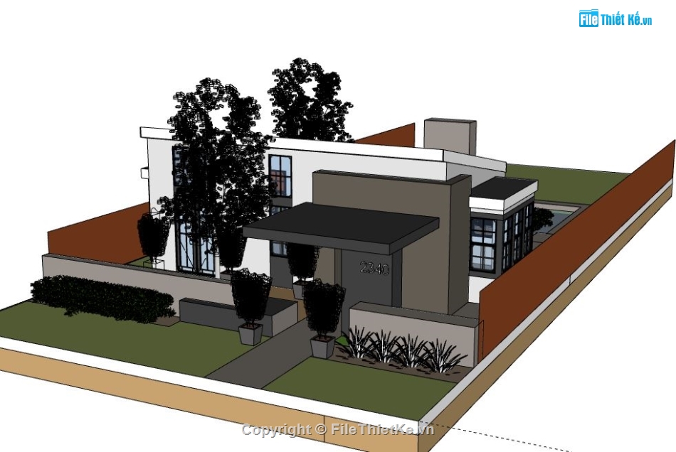 Biệt thự 1 tầng,model su biệt thự 1 tầng,biệt thự 1 tầng file su,sketchup biệt thự 1 tầng,biệt thự 1 tầng sketchup