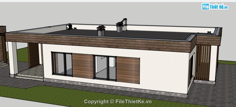 Biệt thự 1 tầng,file sketchup biệt thự 1 tầng,biệt thự 1 tầng file su,model su biệt thự 1 tầng,biệt thự 1 tầng model su