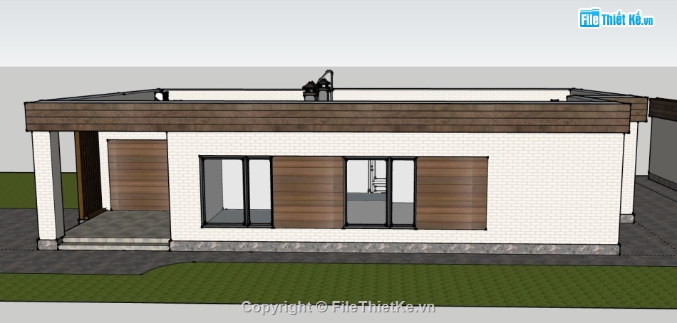 Biệt thự 1 tầng,file sketchup biệt thự 1 tầng,biệt thự 1 tầng file su,model su biệt thự 1 tầng,biệt thự 1 tầng model su