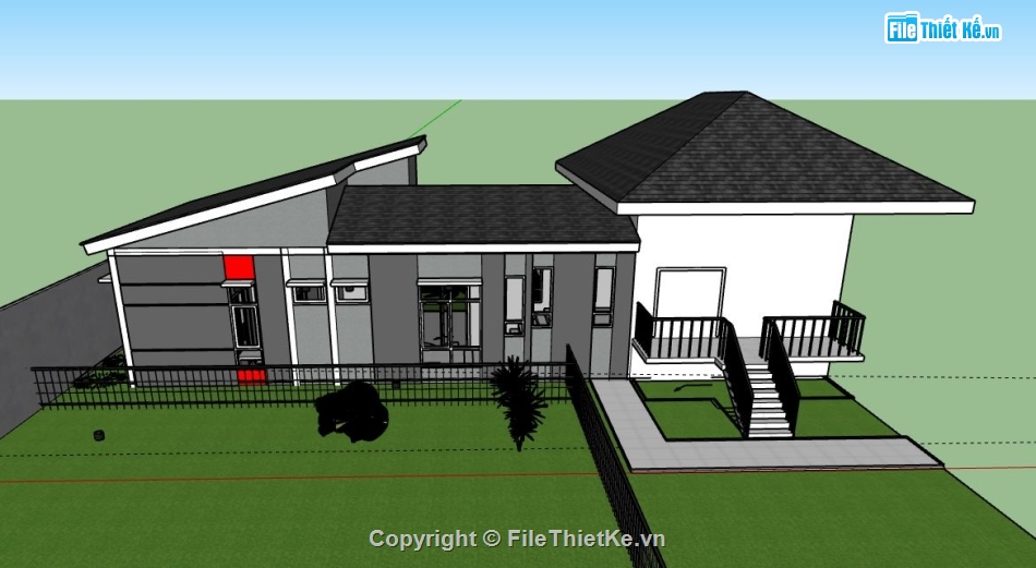 Biệt thự 1 tầng,model su biệt thự 1 tầng,biệt thự 1 tầng file su,sketchup biệt thự 1 tầng,biệt thự 1 tầng file sketchup