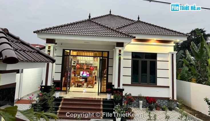 biệt thự 1 tầng,thiết kế biệt thự,mẫu biệt thự 1 tầng