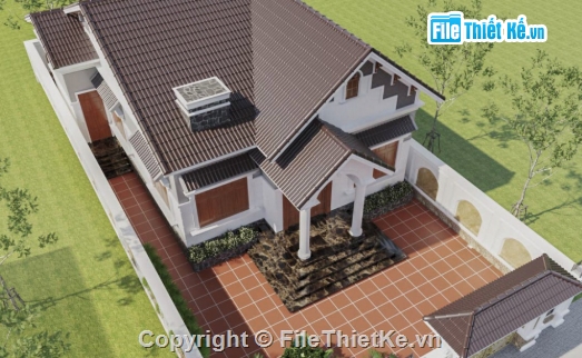 mái thái 1 tầng,biệt thự 1 tầng mái thái,cad biệt thự 1 tầng,file cad biệt thự 1 tầng,biệt thự 1 tầng file cad