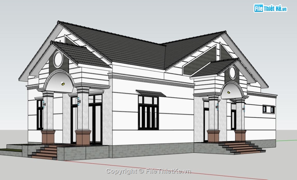 file su biệt thự,model su biệt thự,file sketchup biệt thự