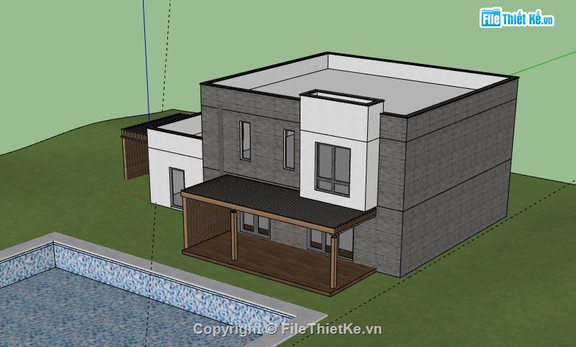 Biệt thự 2 tầng,model su biệt thự 2 tầng,biệt thự 2 tầng file su