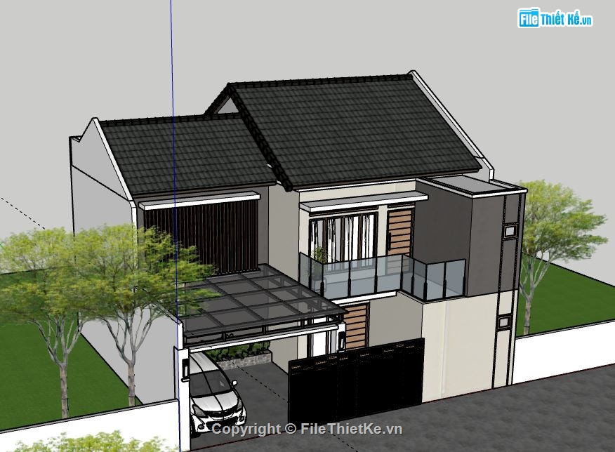 Biệt thự 2 tầng,model su biệt thự 2 tầng,biệt thự 2 tầng file su,file sketchup biệt thự 2 tầng,biệt thự 2 tầng sketchup