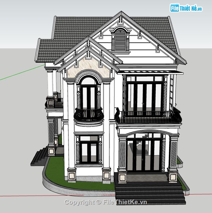 file su biệt thự,sketchup biệt thự,model su biệt thự