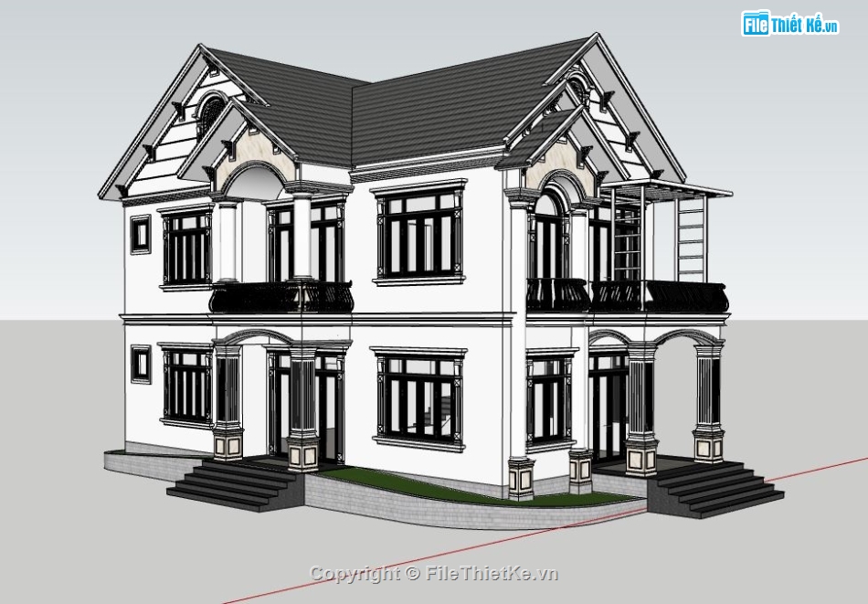 file su biệt thự,sketchup biệt thự,model su biệt thự