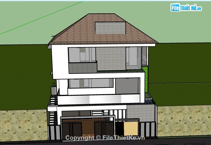 Biệt thự 2 tầng,model su biệt thự 2 tầng,biệt thự 2 tầng file su,sketchup biệt thự 2 tầng,biệt thự 2 tầng sketchup