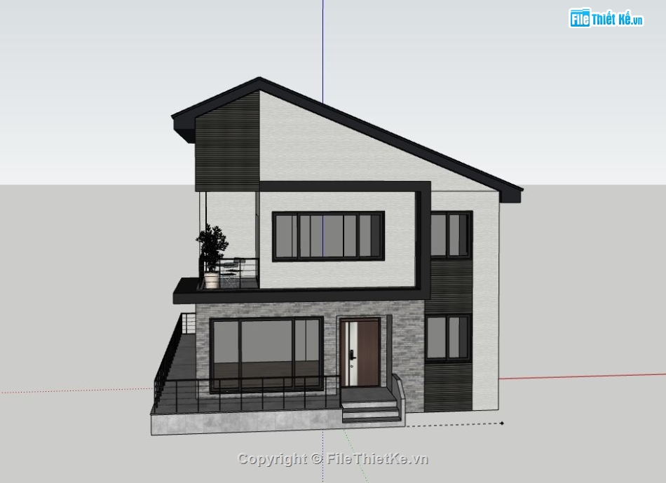 Biệt thự 2 tầng,model su biệt thự 2 tầng,mẫu biệt thự 2 tầng sketchup,file sketchup biệt thự 2 tầng,biệt thự 2 tầng model su