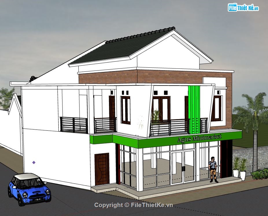 Biệt thự  2 tầng,model su biệt thự 2 tầng,biệt thự 2 tầng model su,file sketchup biệt thự 2 tầng,sketchup biệt thự 2 tầng