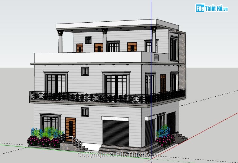 Biệt thự 2 tầng,Model su biệt thự 2 tầng,sketchup biệt thự 2 tầng,file su biệt thự 2 tầng,biệt thự 2 tầng sketchup