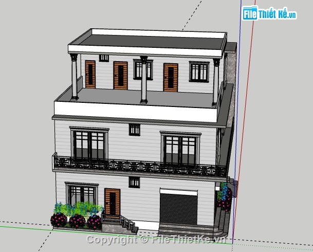 Biệt thự 2 tầng,Model su biệt thự 2 tầng,sketchup biệt thự 2 tầng,file su biệt thự 2 tầng,biệt thự 2 tầng sketchup