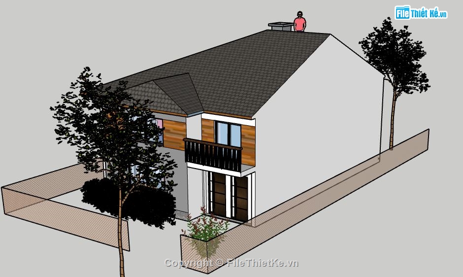 Biệt thự 2 tầng,model su biệt thự 3 tầng,biệt thự 3 tầng file su,sketchup biệt thự 3 tầng